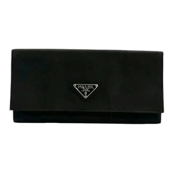 PRADA Tessuto AUTHENTIC Italian Black Nylon Continental Women’s Wallet GUC - Picture 3 of 12